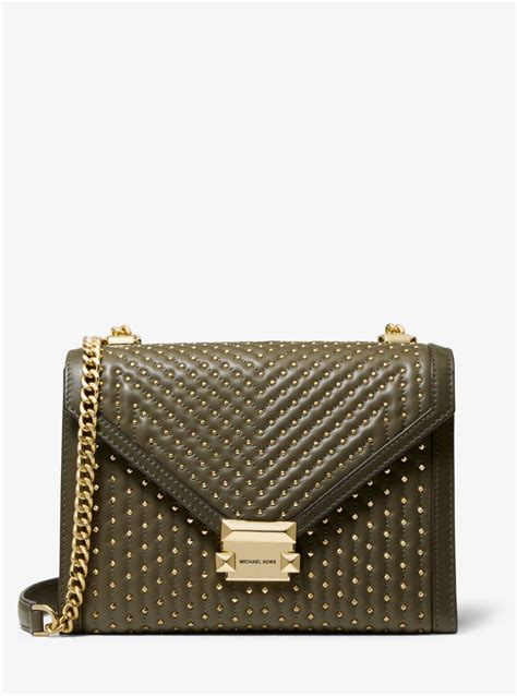 michael kors whitney large studded leather convertible shoulder bag|Michael Kors whitney large.